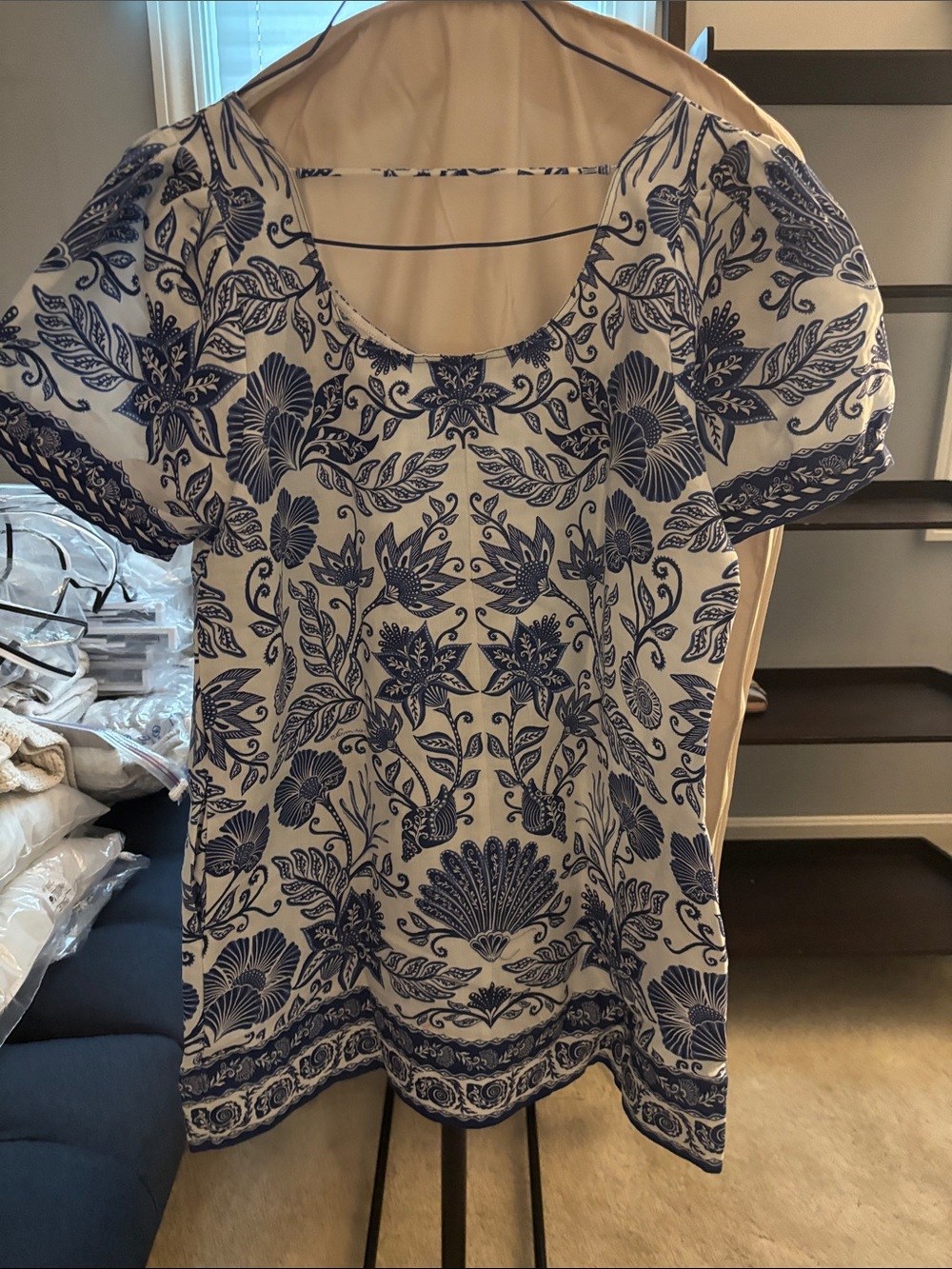FARM Rio White Dress with Blue Botanical Print - Picture 3 of 3